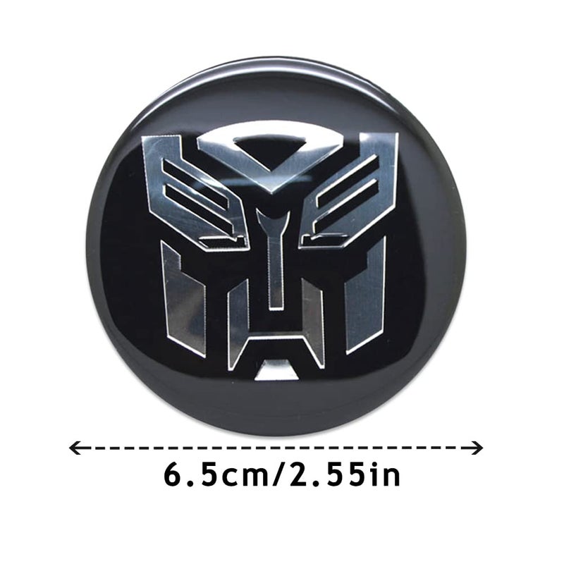 Thcbme 4pcs Wheel Center Caps Sticker for Transformers, Black Aluminium Wheel Center Hub Covers Sticker, 65mm/2.56'' Black - Image 5